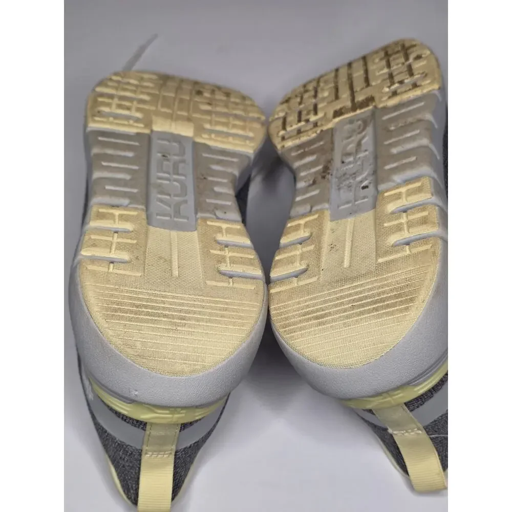 KURU Flex Via Women's 10.5 Wide Sneaker Dove Gray-Pale Lime Lace Up Shoe Running